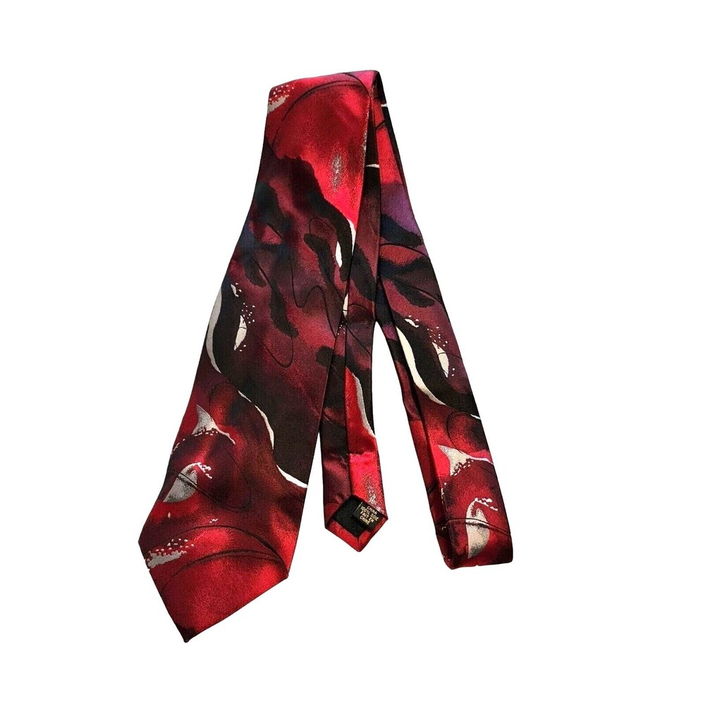 #6379 J Garcia Red Silk Necktie